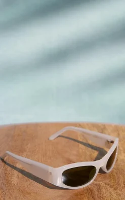 A.KJÆRBEDE Milky Green Lens Visor Sunglasses