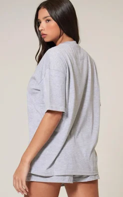 Ash Grey Cotton Oversized Boxy T-shirt