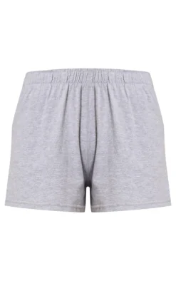 Ash Grey Cotton Oversized Boxy Shorts
