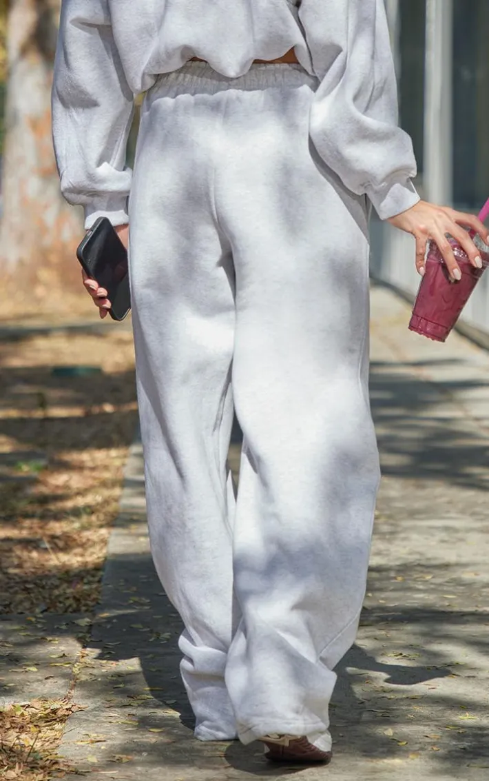 Ash Grey Drawcord Waist Cropped Zip Up Sweatshirt