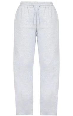 Ash Grey Drawstring Wide Leg Sweatpants