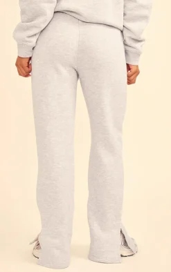 Ash Grey Flared Split Hem Sweatpants