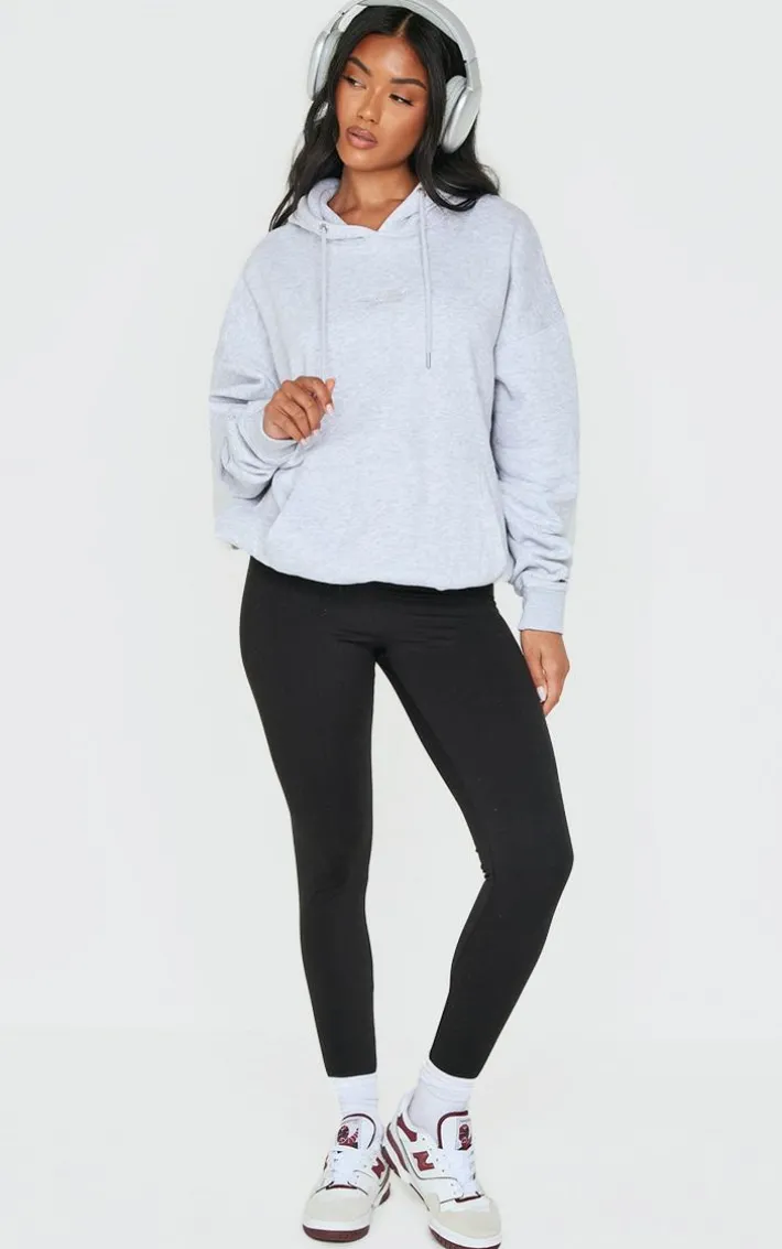 Ash Grey Graphic Oversized Sweat Hoodie