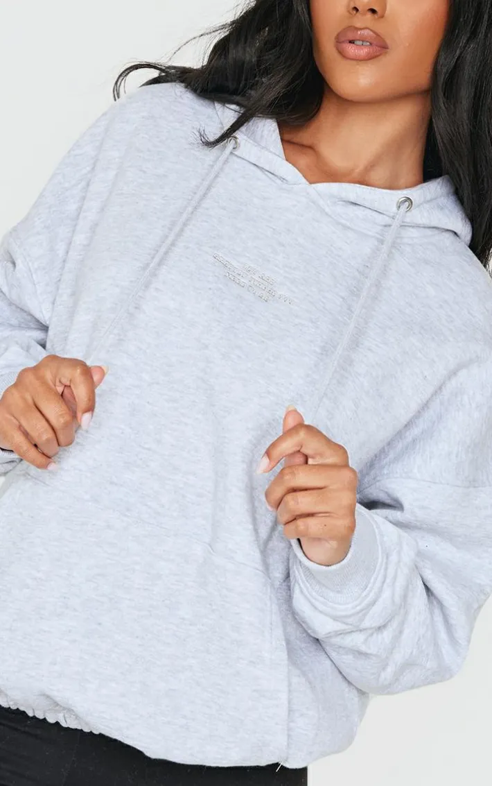 Ash Grey Graphic Oversized Sweat Hoodie