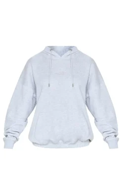 Ash Grey Graphic Oversized Sweat Hoodie