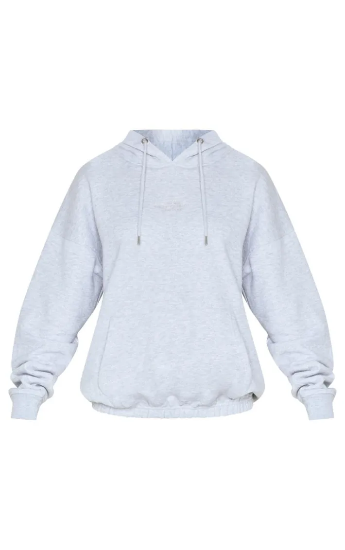 Ash Grey Graphic Oversized Sweat Hoodie