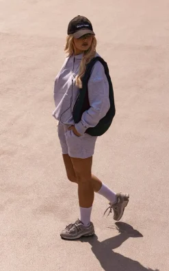 Ash Grey Graphic Sweat Short