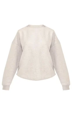 Ash Grey Longline Oversized Sweatshirt