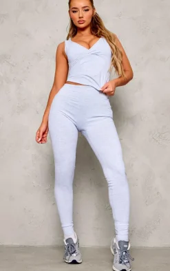 Ash Grey Marl Sculpt High Waist Gym Legging