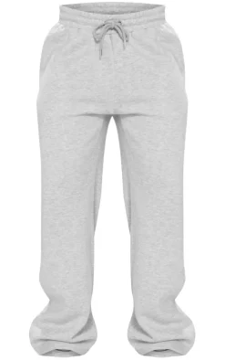 Ash Grey Oversized Graphic Printed Wide Leg Sweatpants