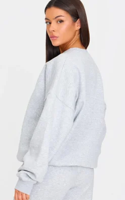 Ash Grey Oversized Long Sleeve Sweatshirt