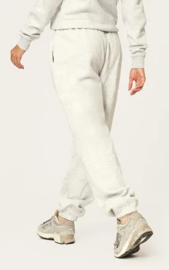 Ash Grey Pintuck Detail Oversized Sweatpants