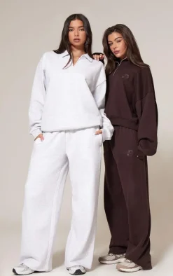 Ash Grey Premium Collared Oversized Sweatshirt