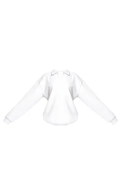 Ash Grey Premium Collared Oversized Sweatshirt