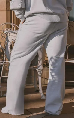 Ash Grey Premium Tonal Print Straight Leg Sweatpants