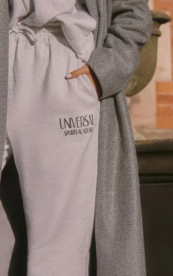 Ash Grey Premium Tonal Print Straight Leg Sweatpants