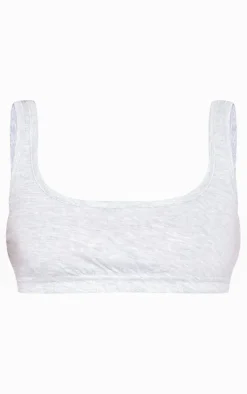 Ash Grey Scoop Neck Jersey Bralet