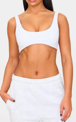 Ash Grey Sculpt Double Layer Padded Sports Bra