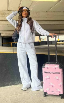 Ash Grey Seam Detail Straight Leg Sweatpant