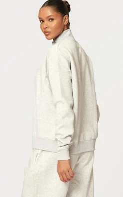 Ash Grey Seam Detail Zip Track Top