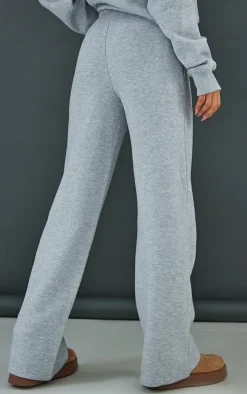 Ash Grey Wide Leg Oversized Sweatpants