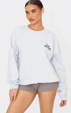 Ash Grey Yoga Oversized Long Sleeve Sweatshirt