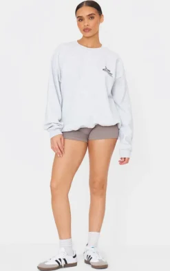 Ash Grey Yoga Oversized Long Sleeve Sweatshirt