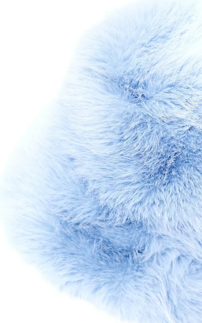 Baby Blue Faux Fur Fluffy Bucket Hat