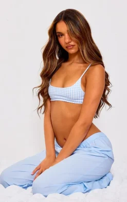 Baby Blue Gingham Soft Jersey Bralette