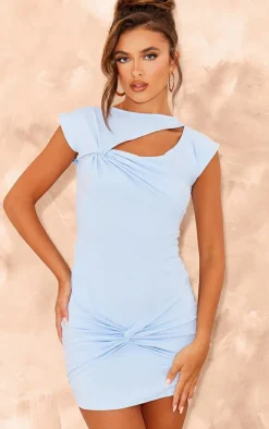 Baby Blue Soft Touch Cut Out Mini Dress