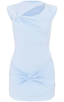 Baby Blue Soft Touch Cut Out Mini Dress