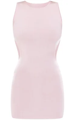 Baby Pink Cut Out Side Soft Knit Dress