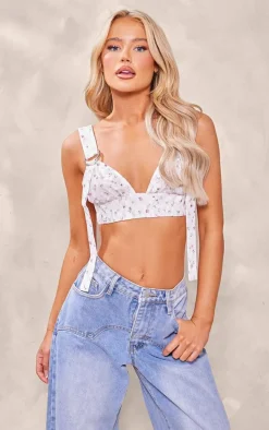 Baby Pink Floral Lace Bralet