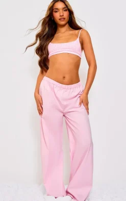 Baby Pink Gingham Soft Jersey Bralette