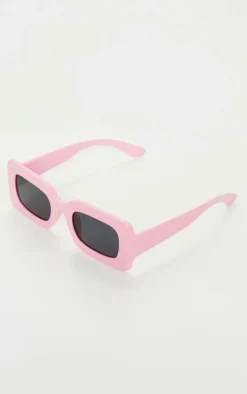 Baby Pink Lens Chunky Square Frame Sunglasses