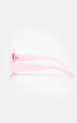 Baby Pink Lens Chunky Square Frame Sunglasses