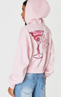 Baby Pink Lucky Girls Club Zip Through Hoodie