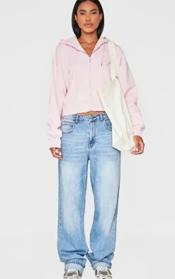 Baby Pink Lucky Girls Club Zip Through Hoodie