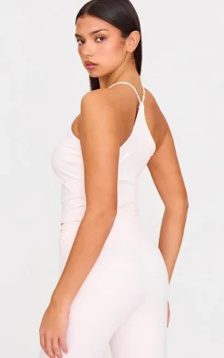 Baby Pink Sculpt Strappy Gym Vest