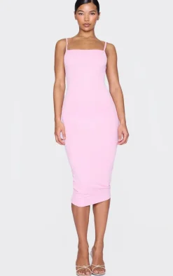 Baby Pink Strappy Midi Dress