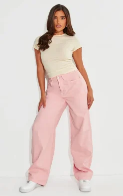 Baby Pink Wash Straight Leg Jeans