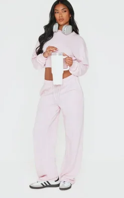Baby Pink Wide Leg Sweatpants