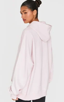 Baby Pink Yosemite Printed Oversized Hoodie