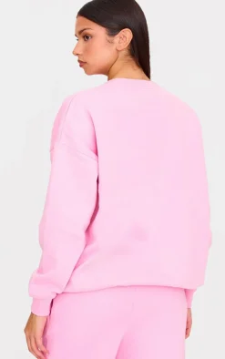 Ballet Pink Embroidered Oversized Sweatshirt