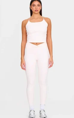 Ballet Pink Sculpt Twist Front Gym Leggings