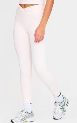 Ballet Pink Sculpt Twist Front Gym Leggings