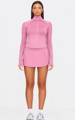 Ballet Pink Stretch Active Pleated Skirt