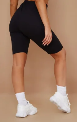 Basic Black Cotton Blend 2 Pack Bike Shorts