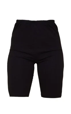 Basic Black Cotton Blend 2 Pack Bike Shorts