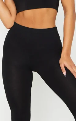 Basic Black Jersey Flared Pants